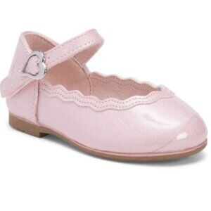 NWT CUPCAKES & CASHMERE Scalloped Pink Sparkled Ballet Flats (Toddler)